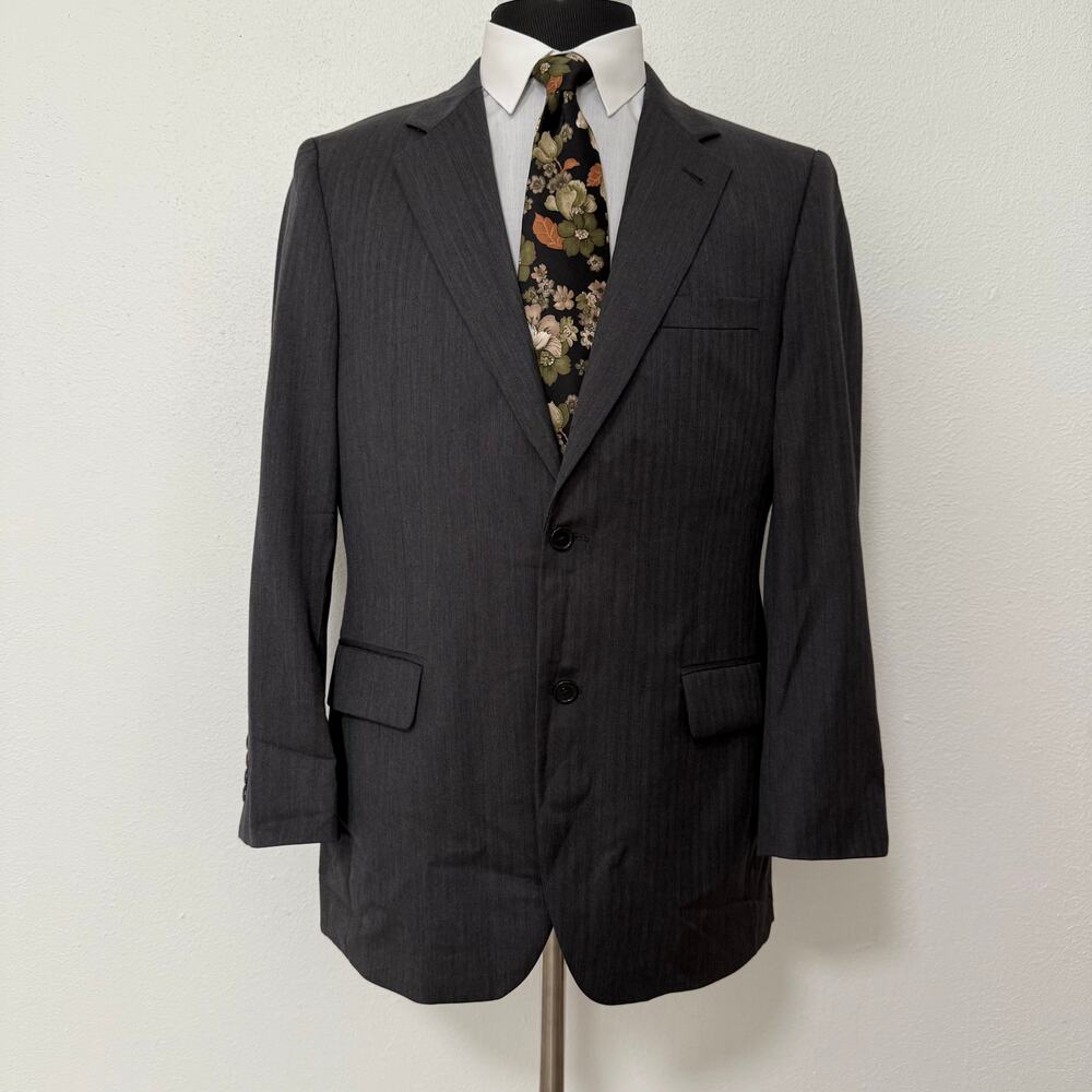Jos. A. Bank Signature Collection Gray 100%Wool Herringbone Sportscoat Size 40R
